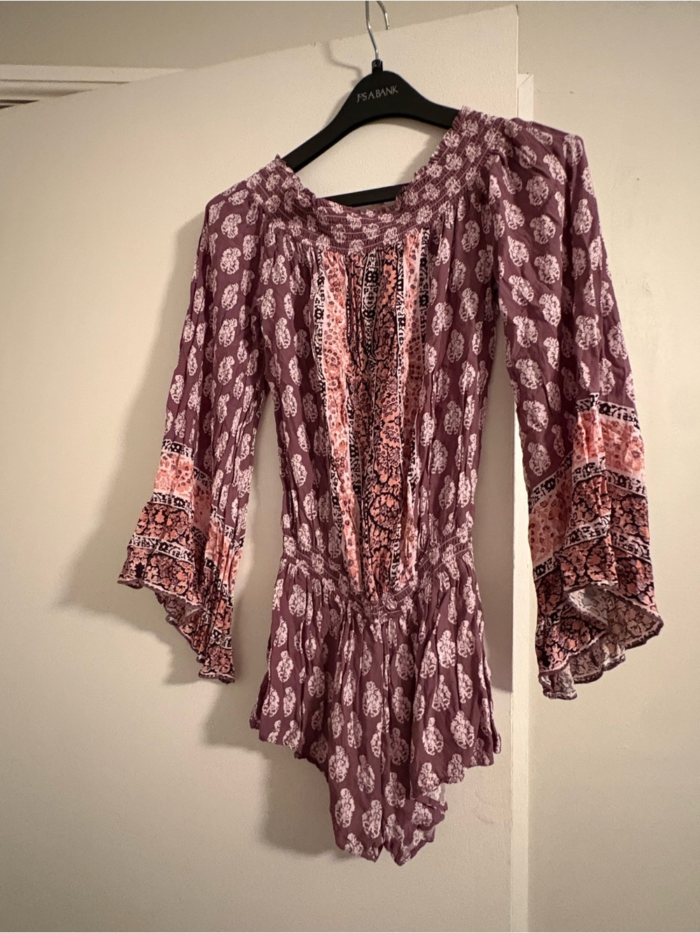 Boho Surf Gypsy Romper size medium, pink, purple